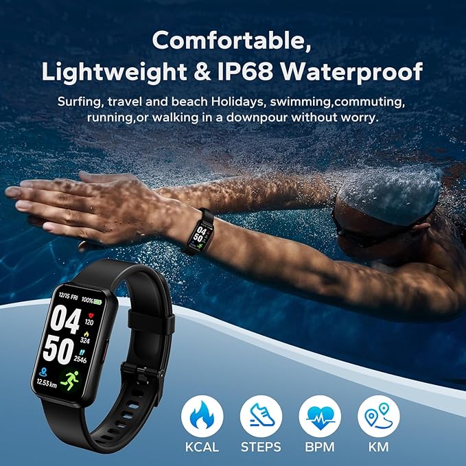 Fitness Smart Trackers with 24/7 Health Monitoring,Heart Rate Sleep Blood Oxygen Monitor/Calorie Steps Counter Pedometer Activity Tracker/Smart Notifications for Men Women
