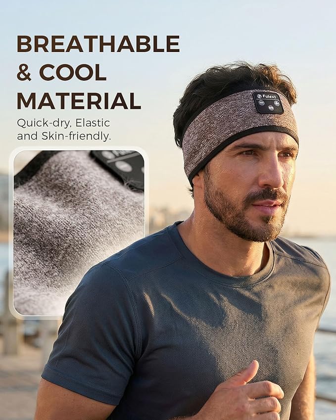 Sleep Headphones Headband Bluetooth 5.4 - Wireless Music Headband with Ultra-Thin HD Stereo Speakers, Sweat Resistant for Side Sleepers, Sports, Meditation, Travel