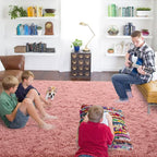 ISEAU Fluffy Rug Carpets Soft Shaggy Area Rugs Indoor Floor Mats for Kids Room Fuzzy Carpet Comfy Cute Nursery Mat Bedside for Boys Girls Bedroom Living Room Home Decor, 6ft x 9ft,Blush