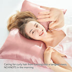 BEDELITE Satin Pillowcase with Zipper, Rose Pink Pillow Cases Queen Size Set of 2, Super Soft and Cooling Similar to Silk Pillow Cases, Gift for Women Men(20x30 Inches)