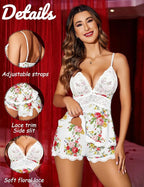 Avidlove Womens Sweetness Cami Set Lace Camisole Lingerie Nightwear Sexy Pajamas Lounge Sets