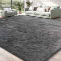 9x12 Extra Large Ultra-Soft Gray Shag Area Rug for Living Room, Bedroom and Dining Room – Fluffy, Durable, Non-Slip Carpet for Nursery, Playroom and Home Office, Modern Plush Home Décor