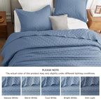 Bedsure King Quilt - Mineral Blue Bedspread King Size & Lightweight Comforter, Modern Coastal Coverlet with Clover Pattern, Ultra Soft All-Season Bedding, 106 x 96 Inches | Stitch-Free Quilting, Ultra Soft, Lightweight, Machine Washable, Pet-Friendly