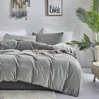 CLOTHKNOW Grey Velvet King Size Comforter Set Gray Bedding Comforter Sets Soft Flannel Comforter with 2 x Pillow Cases