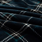 Elegant Comfort Throw Blanket, Reversible Sherpa Flannel, Ultra-Soft, Fuzzy, Cozy and Plush- All Season Lightweight Decorative Throw, 50 x 60 inches, Plaid Design Sherpa Throw, Navy