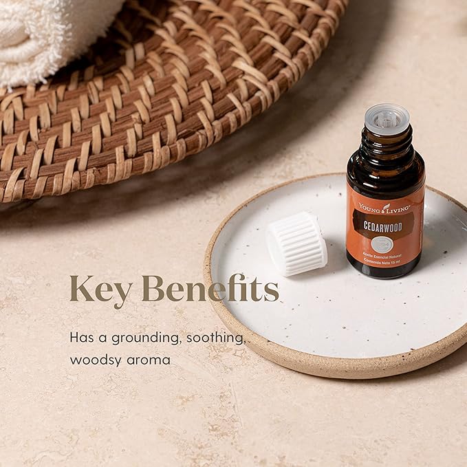 Young Living Cedarwood Essential Oil | 15 ml | Warm Woodsy Aroma for Diffusers, Massage & Aromatherapy | Atlas Cedarwood Oil | Seed to Seal Quality Botanical Oil