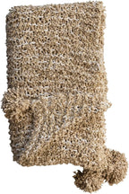 Creative Co-Op Woven Fabric Chunky Knit Throw with Tassels, Tan