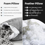 puredown King Size Pillows Set of 2, Shredded Memory Foam Pillows, Cooling Pillow King 2 Pack, Foam Pillow for Sleeping, Adjustable Firm Bed Pillow for Side, Back and Stomach Sleepers, Grey
