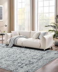 CRYPTOLITE Rugs for Living Room, 6x9 Large Area Rugs Ultra Soft Washable, Vintage Boho Faux Wool Carpet for Dining Room, Bedroom, Office, Home Decor (Grey)