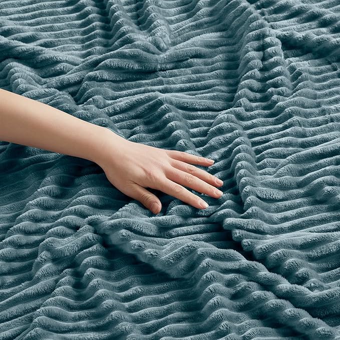 Nestl Stone Blue Microfiber Throw Blanket - Fuzzy, Lightweight, Cozy, 50x60 in, All Seasons, Machine Washable
