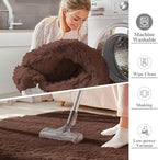 OLANLY 5x6 Area Rugs for Living Room Bedroom, Machine Washable Soft Fluffy Shaggy Bedside Rug, Indoor Floor Carpet for Kids Girls and Boys, Dorms, Nursery Rooms, Home Decor Aesthetic, Coffee