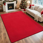 Przemy Washable Area Rug for Living Room Bedroom, 6x9 Feet Red Memory Foam Rug, Super Soft Modern Indoor Carpet for Kids Room Girls Boys Dorm Nursery Decor