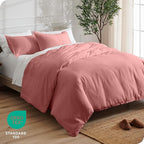 Bare Home Bedding Duvet Cover King Size - Premium 1800 Super Soft Collection - Lightweight, Cooling - Soft Breathable Bedding Duvet Cover (King, Dusty Rose)