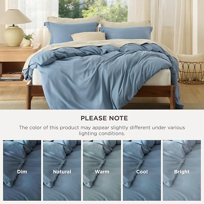 Bedsure Duvet Cover Oversized King Size - Soft Double Brushed Bedding Set for Kids & Adults, Zipper Closure, 3 Pieces, Includes 1 Duvet Cover (120"x98") & 2 Pillow Shams, NO Comforter, Mineral Blue