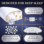 Royal Therapy Queen Memory Foam Pillow, Adjustable Shredded Odor-Free Pillow for Neck & Shoulder Pain Relief, Support for Back, Stomach, Side Sleepers, CertiPUR-US