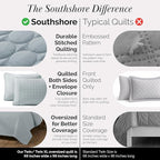 Southshore Fine Living, Inc. Oversized Bedding Quilt, Lightweight Bedding, Twin XL Bedspread, Soft Coverlet 2-Piece Set with One Matching Sham, All Season Twin/XL Quilt Set, Harbor Mist Blue