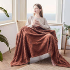 NEWCOSPLAY Super Soft Queen Blanket Coffee Premium Silky Flannel Fleece 3D Checkered Lightweight Bed Blanket All Season Use (Coffee Checkered, Queen(90"x90"))