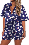 Ekouaer Pajamas for Women Silk Satin Pjs Soft Sleepwear Short Sleeve Button Down Pjs Top and Shorts 2 Piece Lounge Set S-XXL