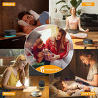 1Mii White Noise Sound Machine with Alarm Clock, Sound Machine for Sleep for Adults Baby, 30 Soothing Sounds, Smart App Controlled, Dimmable 7-Color Night Light, Sleeping Timer, 30 Volume Levels