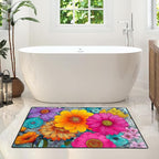 Floral Area Rug 2x3 ft Entry Rug Washable Boho Rugs Non Slip Low Pile Spring Floral Door Mat Small Carpet for Bedroom, Bedside, Kids Room, Office, Dining Room