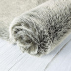 Ashler Home Deco Faux Fox Fur Area Rug, Green White Brown Fluffy, 2x3 ft, High Pile, Rectangular, Indoor, Animals Theme, Portable, Sturdy, Spot Clean Only