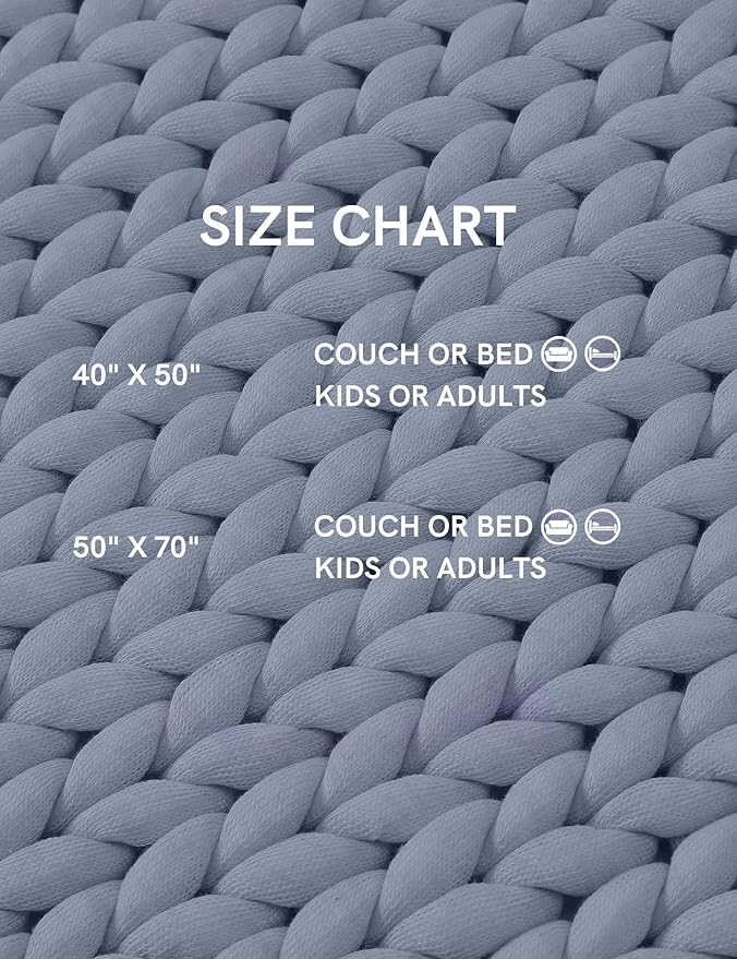 YnM Chunky Throw Blanket, Medium-Weight, Hand Knitted, Skin Friendly, Ventilated and Breathable, Machine Washable, Home Décor Piece for Couch, Sofa and Bed (Atlantis Blue, 60x80 Inch)