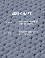 YnM Chunky Throw Blanket, Medium-Weight, Hand Knitted, Skin Friendly, Ventilated and Breathable, Machine Washable, Home Décor Piece for Couch, Sofa and Bed (Atlantis Blue, 40x50 Inch)