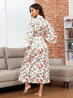 Hellomamma Womens Satin Silk Robe: Lightweight 3/4 Sleeve Comfy Floral Print Kimono Sleepwear for Bride Wedding Party Gift