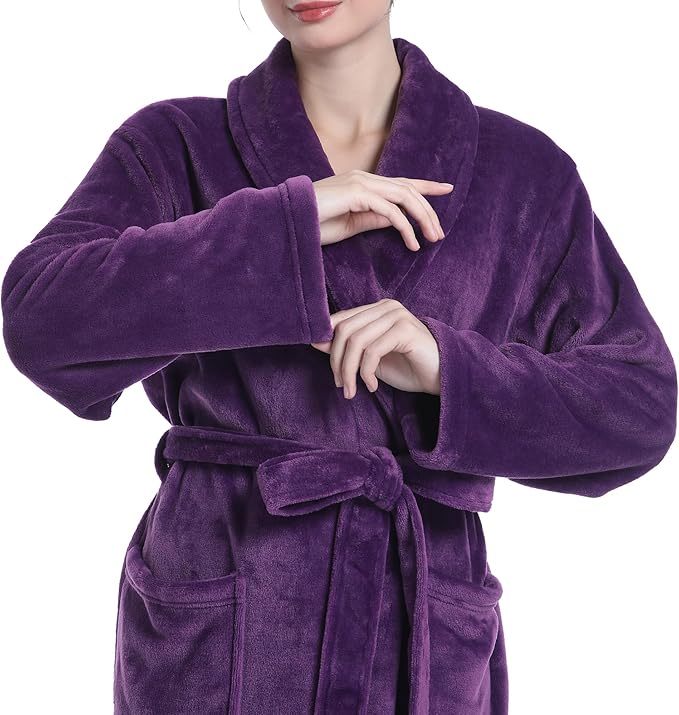 Plush Soft Robes for Women, Premium Fleece Womens Robe Cozy Warm Bathrobe