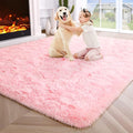 Noahas Fluffy 4x6 Pink Rugs for Bedroom Girls,Shaggy Kids Rug,Thick Shag Throw Floor Carpet,Soft Non-Slip Dorm Nursery Area Rugs for Living Room Home Decor Aesthetic