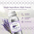 Siva Lavender Essential Oil – 32 Fl Oz – 100% Natural Lavender Oil - for Diffuser, Hair Care, Face, Skin Care, Aromatherapy, Scalp and Body Massage, Soap and Candle Making