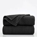 Douceur Black Throw Blanket for Bed, Soft Chunky Cable Knit Throw Blanket, Classic Fisherman's Rib Stitch Pattern Throw for Living Room Gift, 60"X80"