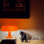 Lotus Atelier Orange Mushroom Lamp for Room Aesthetic Modern Lighting for Bedroom | Cool Retro Living Room Decor (Orange)