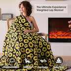 Sunflower Weighted Blanket for Adults 20lbs, 48"x72", Twin Full Size Cooling Heavy Throw Blanket for 130-220lbs, Microfiber Soft Thick Big Blankets Weighted Comforter Gift for Sleeping