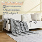 Maetoow Tighter Version Chenille Chunky Knit Blanket Throw （60×80 Inch）, Handmade Warm & Cozy Blanket Couch, Bed, Home Decor, Soft Fleece Banket, Boho Thick Blankets and Giant Yarn Throws，Brown