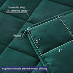 yescool Weighted Blanket for Adults (17 lbs, 48" x 72", Dark Green) Cooling Heavy Blanket for Sleeping Perfect for 160-180 lbs, Twin Size Breathable Blanket with Premium Glass Bead, Machine Washable