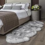 WaySoft New Zealand Sheepskin Area Rug – Genuine Fluffy Wool, Multiple Sizes, Bedroom or Living Room Decor(2ft x 6ft,Wolftip)