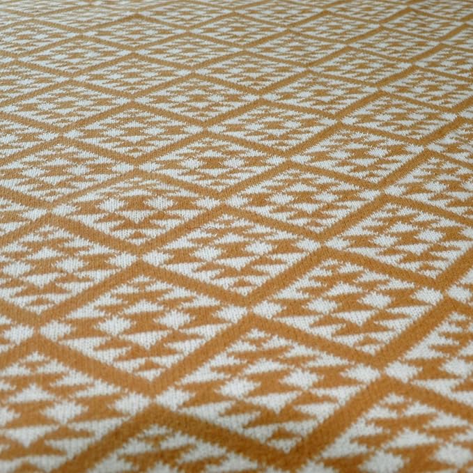 Nordic Style Orange Throw Blanket for Couch,Soft Cozy Cable Knit Throw for Bed Sofa Chair Living Room,Lightweight Warm Maximalist Decor Christmas Blanket,50"x60" (cr-D02)