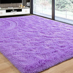 Softlife Ultra Soft Fluffy Area Rugs for Bedroom, Girls and Boys Room Kids Room Nursery Rug, 6 x 9 Feet Shaggy Fur Indoor Plush Modern Floor Carpet for Living Room Christmas Decor, Purple