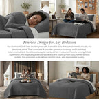 Southshore Fine Living, Inc. Oversized California King Quilts Bedding Set, Lightweight Quilt, Soft Coverlet, 3-Piece Bedspread Set with Two Matching Quilted Pillow Shams, King/California Size, Slate