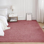 Litanika 8x10 Shag Area Rug for Living Room Bedroom, Pea Pink High Pile Ultra Soft Plush Shaggy Furry Bedside Playroom Dorm Carpet, Non-Slip, Non-Shedding Modern Indoor Floor Rug
