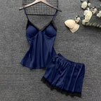 Women's 4pcs Silk Satin Pajamas Set Floral Lace Trim Dress with Robe Lounge Sleepwear Nightdress Novelty Loungewear