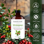 Majestic Pure Essential Oil with Glass Dropper - 100% Pure and Natural - Essential Oils for Diffuser, Aromatherapy, Soap and Candle Making, Wintergreen Essential Oil, Wintergreen Oil, 4 Fl Oz