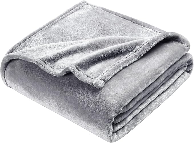 DREAMNINE Extra Large Soft Comfy Fluffy Fleece Bed Blanket Queen Size 90" x 90", Luxury Decorative Fuzzy Blanket for Women Girl, Big Cozy Gray Shaggy Warm Flannel Blankets for Winter Autumn Pets, Grey