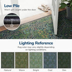 Lessymo Washable Entryway Rug 2x3, Front Door Mat Indoor Non-Slip Bathroom Small Area Rugs for Kitchen Bedroom Entry, Vintage Forest Floral Design, Forest Green