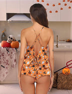 Ekouaer Silk Pajamas Set for Women Satin Backless Lingerie Pjs Cami Top and Shorts Nightwear