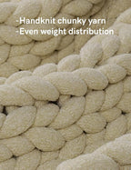 YnM Chenille Weighted Blanket, Handmade Chunky Knitted Design, Soft and Cozy, Temperature Regulating and Breathable, Machine Washable Throw for Sleep or Home Decor (Sparkling White, 60x80 Inch, 15lbs)