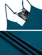 Ekouaer Satin Pajamas Women Lace Sleepwear Lingerie Cami Shorts Set Nightwear XS-XXL