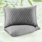WOLKI Queen Size Pillows Set of 2 Shredded Memory Foam Pillows 2 Pack, Adjustable Firm Pillow for Side Sleepers, Back, Stomach, Hot Sleepers (20x30)