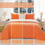 COTTEBED Winter Reversible Softness Burnt Orange and Beige Twin Comforter Set for Girls Kids College Dorm, Warm Thick Breathable Fluffy Cozy Comfy Bedding Down Comforter Christmas, Twin/Twin XL